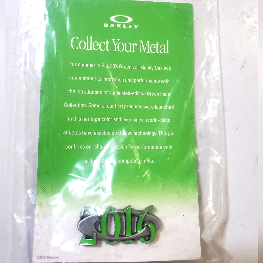 Oakley Summer Olympics Rio Green Collectible Metal Pin